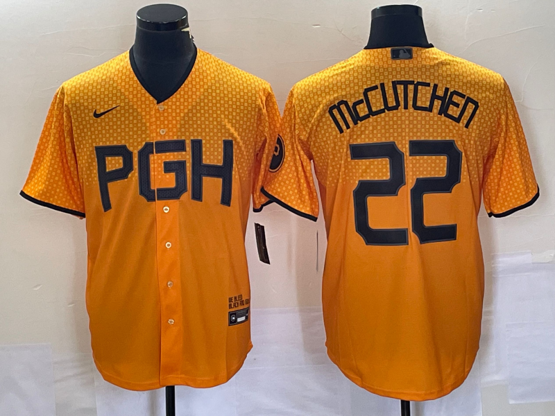 Men's Pittsburgh Pirates Andrew McCutchen #22 Gold 2023 City Connect Jersey